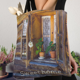 Geranium Blume am Fenster Tasche