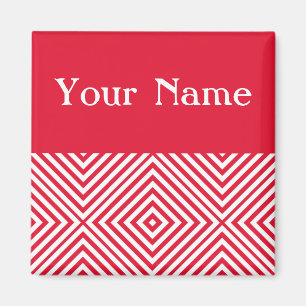 Geranium Diamond Zickzack mit Namen Magnet
