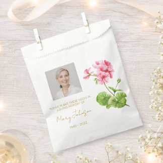 Geranium | Einfaches Foto-Trauer-Samenbild Geschenktütchen