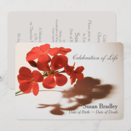 Geranium Feier zur Beerdigung des Lebens Einladung