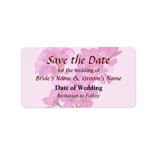 Geranium Heart Save the Date Adressaufkleber (Vorne)