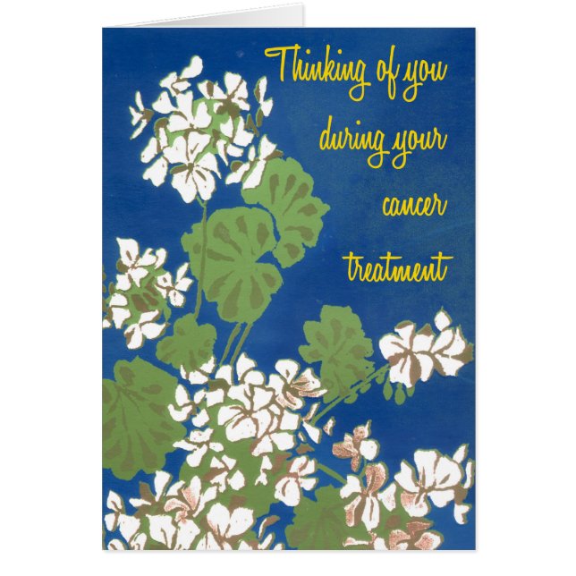 Géraniums blancs sur fond bleu pour le soutien au  (Devant)