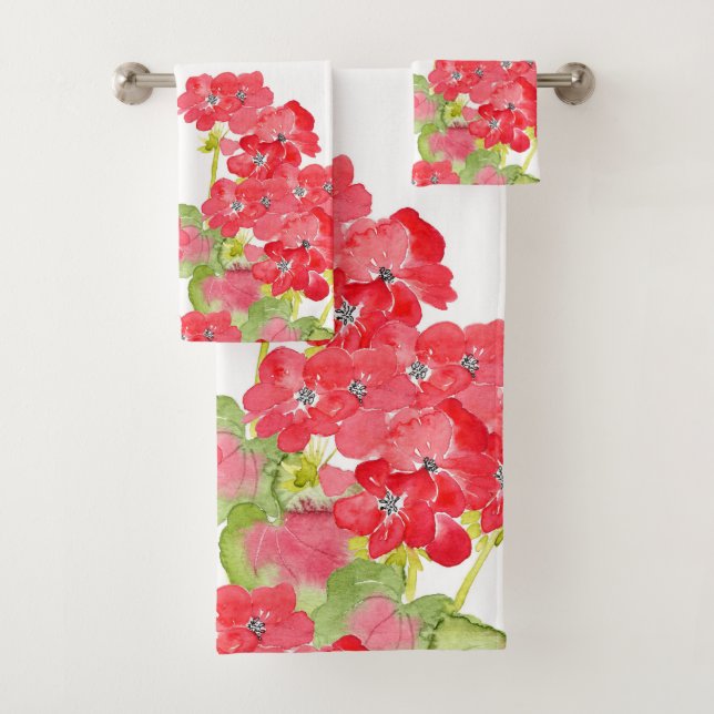 Geraniums d'aquarelles rouges (En situation)