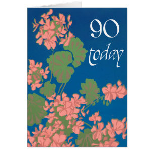 Geraniums saumon rose sur Deep Blue, 90e anniversa