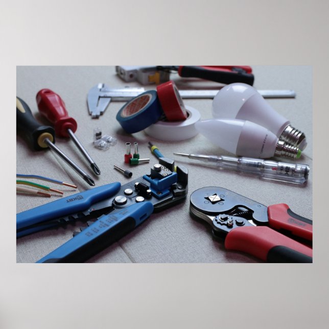 Geräte und Geräte für den Elektrohandyman Poster (Vorne)