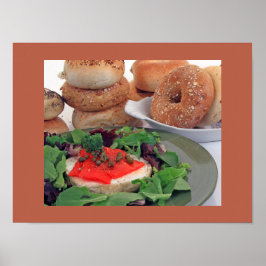 Geräucherte Lachs Auf Bagel Frühstück r (Halbglanz Poster