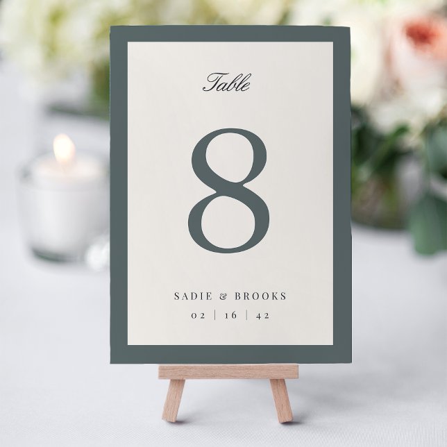 Gerauchte Fichten-Klassiker-Script-Hochzeit Tischnummer (Von Creator hochgeladen)
