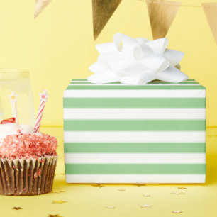 Geräumiges, grün und weiß gestreiftes Muster Geschenkpapier
