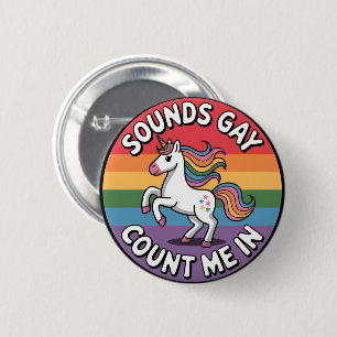 Geräusche, die mich in der LGBT-Fahne des einhorni Button