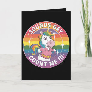 Geräusche, die mich in unicoron Rainbow LGBTQ zähl Karte