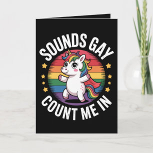 Geräusche zählen mich in Unicorn Rainbow LGBTQ Sto Karte