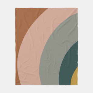 Geräuschwellen Minimales Muster in Boho Earth Tone Fleecedecke