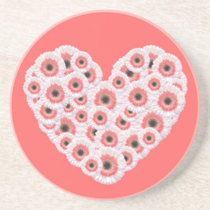 Gerber Daisy Heart Sandstein Untersetzer