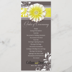 Gerber Daisy Scroll 1 Wedding Program gelb Programm