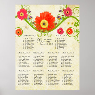 Gerber Daisy Seating Chart 10 Tische überprüft Poster