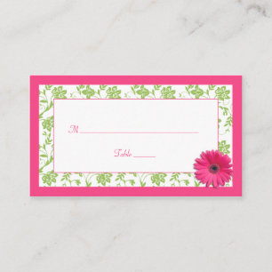 Gerber Rose Daisy Green Mariage damassé Cartes de
