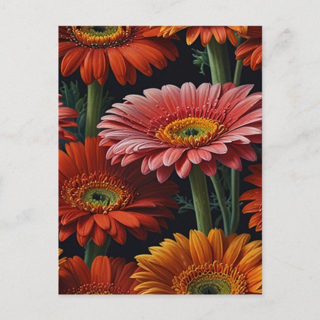 Gerbera-Blume Postkarte (Vorderseite)