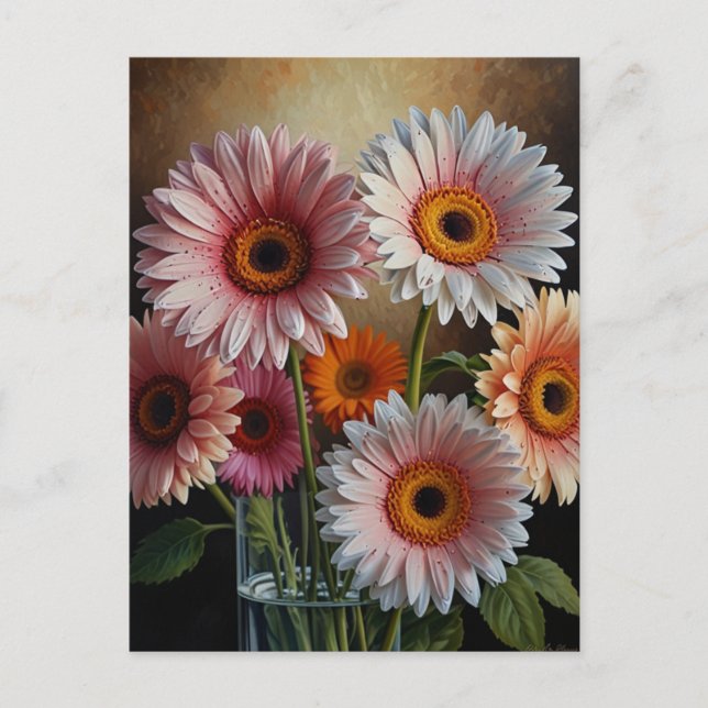 Gerbera-Blume Postkarte (Vorderseite)