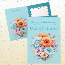 Gerbera-Blume zum 1. Jahrestag blau