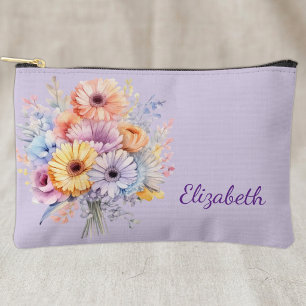 Gerbera-Blumen fügen Namen lila hinzu Zubehörtasche