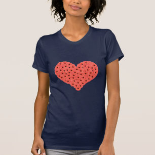 Gerbera-Blumen-Herz-Blau-T - Shirt