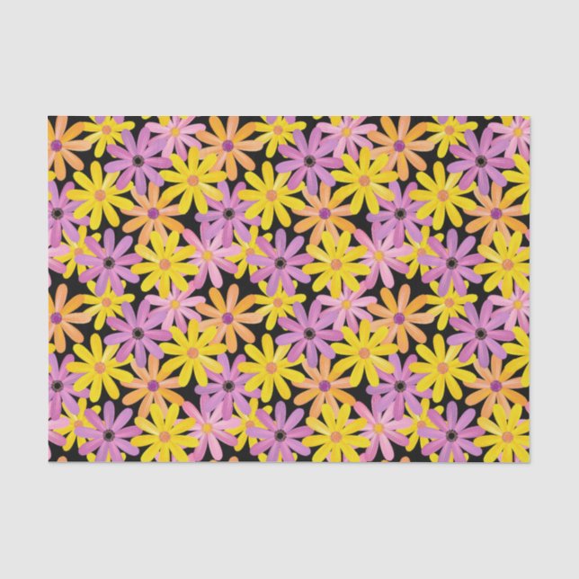 Gerbera-Blumen Muster, Hintergrund Seidenpapier (Vorderseite)