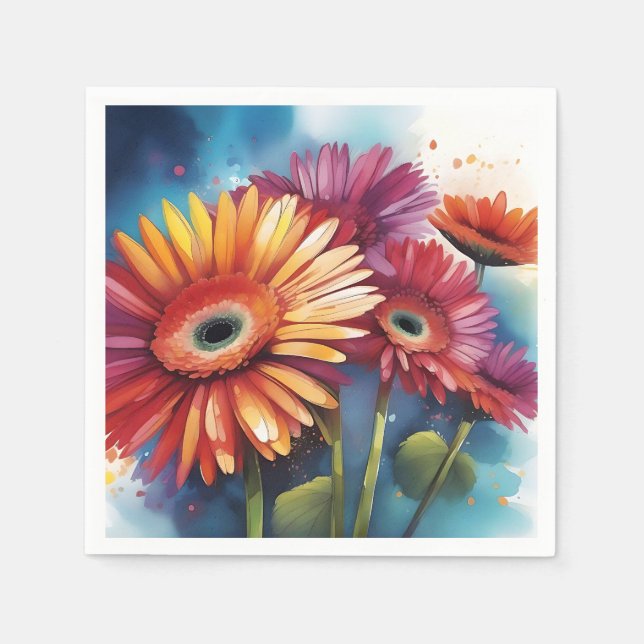 Gerbera Daisies Blume Colorful Serviette (Vorderseite)