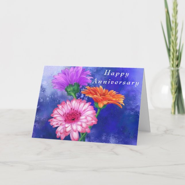 Gerbera Daisies Bonne Carte Anniversaire (Devant)