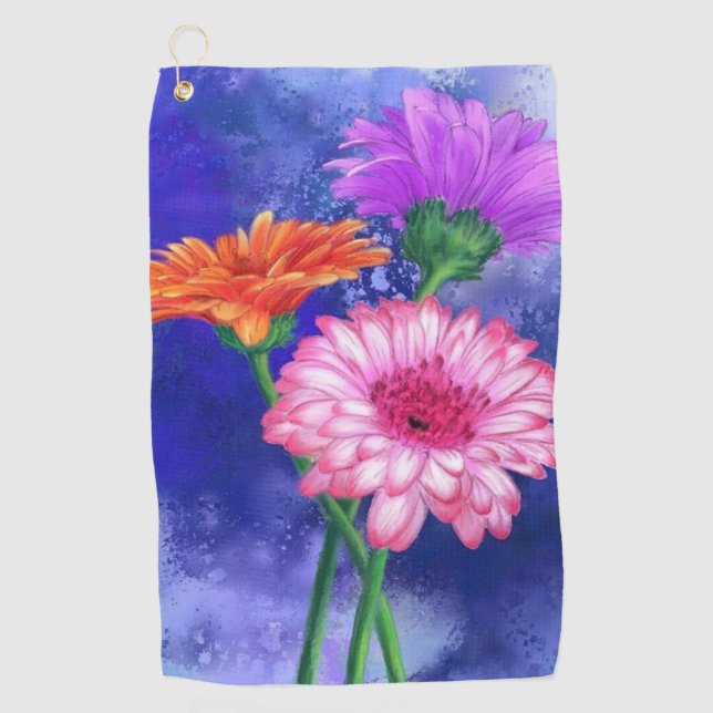 Gerbera Daisies Golf Towel Golfhandtuch (Vorderseite)
