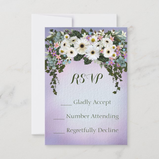 Gerbera Daisies Swag RSVP Karte (Vorderseite)