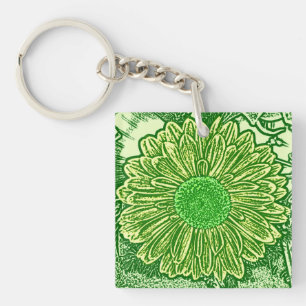 Gerbera Daisy Block Imprimer - vert citron