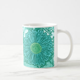Gerbera Daisy Block Print - Aquarelle Kaffeetasse
