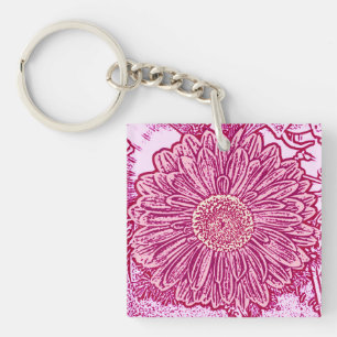 Gerbera Daisy Block Print - nuances roses