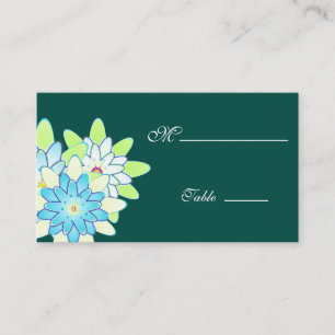 Gerbera Daisy Blue Green Platzkarte für den Beruf