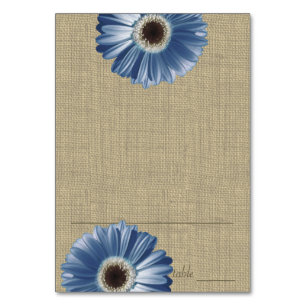 Gerbera Daisy Blue Sitzkarte Tischnummer