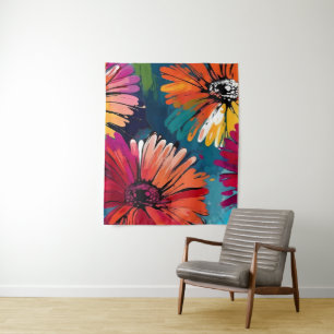 Gerbera Daisy Blume Abstrakte Art Florenz Wandteppich