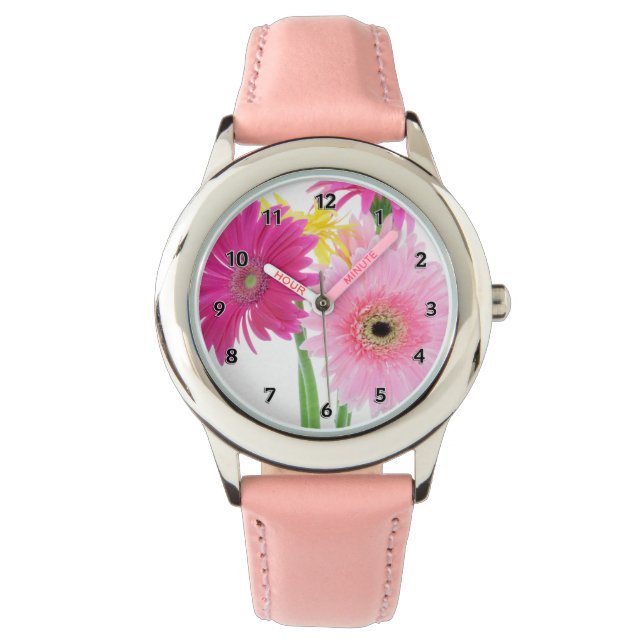 Gerbera Daisy Blume Armbanduhr (Vorderseite)