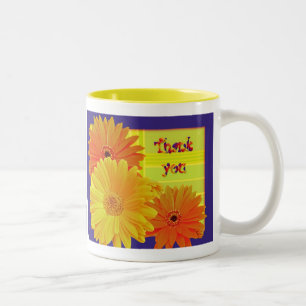 Gerbera Daisy (Gerbera hybrida) - Gelb Zweifarbige Tasse
