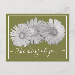 Gerbera-Daisy Grüner Hintergrund Ich Denke An Dich Postkarte