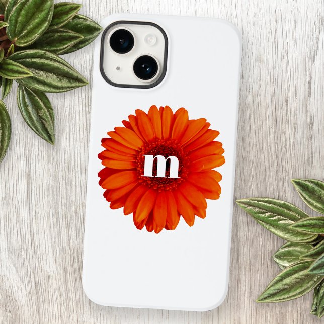 Gerbera Daisy Monogram Initial Case-Mate iPhone 14 Hülle (Von Creator hochgeladen)
