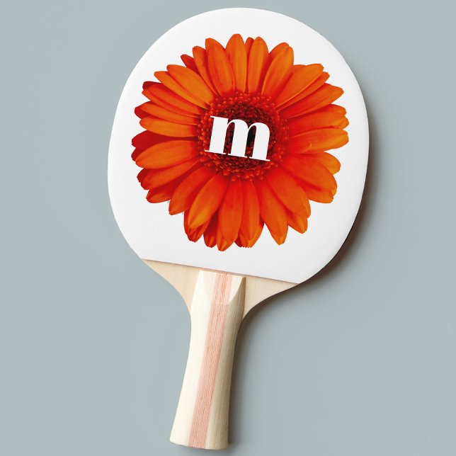 Gerbera Daisy Monogram Initial Tischtennis Schläger (Von Creator hochgeladen)