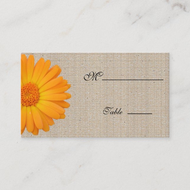Gerbera Daisy Orange Platzkarte für Beruf (Vorderseite)