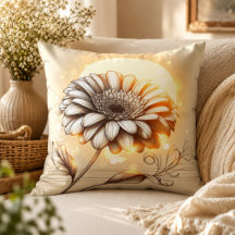 Gerbera Daisy Pillow für Garden-Inspiriert Komfort