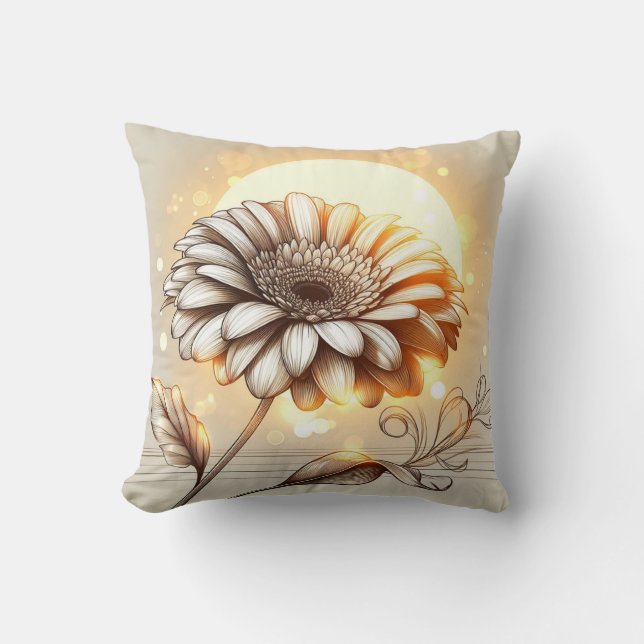 Gerbera Daisy Pillow für Garden-Inspiriert Komfort Kissen (Vorderseite)