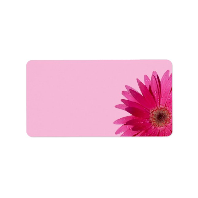 Gerbera Daisy Pink Background Wedding Blank Adressaufkleber (Vorne)