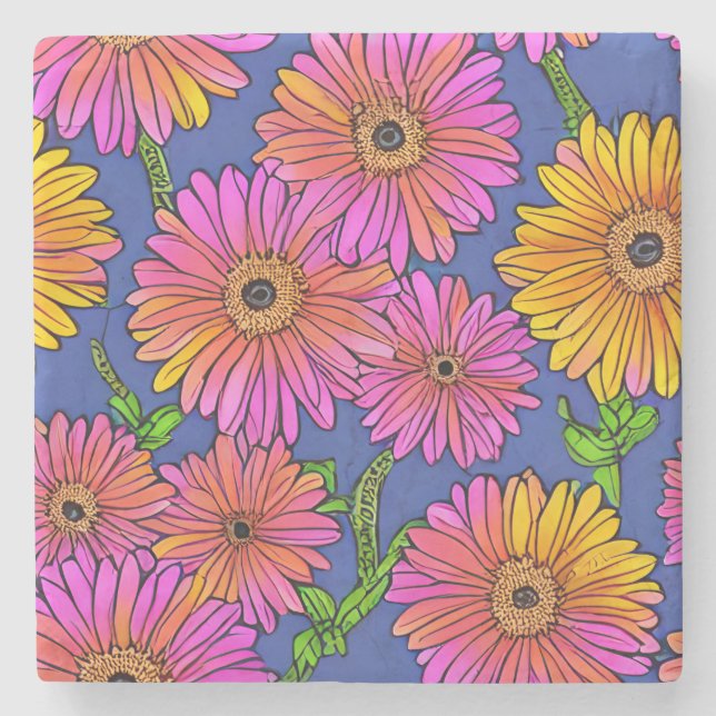 Gerbera Daisy Stone Untersetzer (Vorderseite)