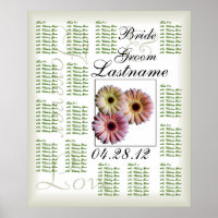 Gerbera Daisy Trio Mariage Tableau des places assi