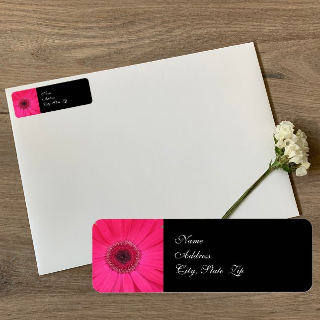 Gerbera Daisy Wedding Return Address Label (Von Creator hochgeladen)