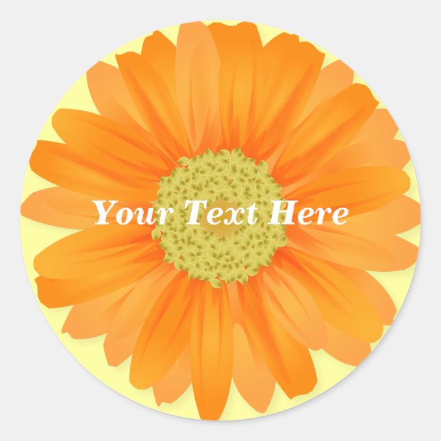 Gerbera Daisy Yellow & Orange individuell anpassba Runder Aufkleber (Vorderseite)
