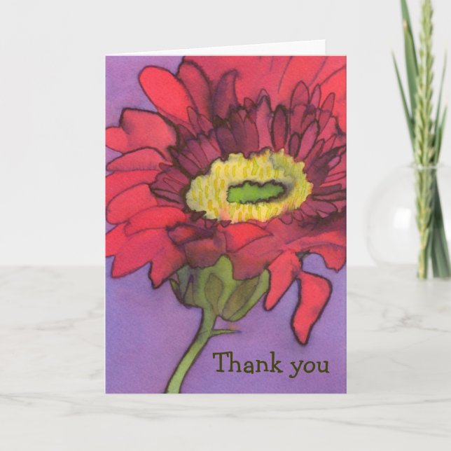 Gerbera Danke-Card Dankeskarte (Vorderseite)